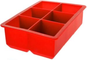 Mimo Style Forma Para Gelo Cor Vermelho Com 6 Moldes de Cubos, Material de Silicone Resistente e Flexível, Suporta Temperaturas de Até 220ºC, Simples e Leve Pesando Apenas 122 g Facilitando o Manuseio